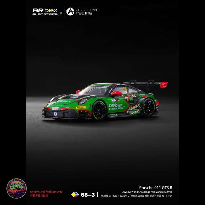 AR Box Porsche 911 GT3 R 2026 GT World Challenge Asia Mandalika #911 1:64 Scale (68-3)