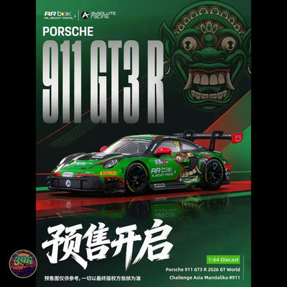 AR Box Porsche 911 GT3 R 2026 GT World Challenge Asia Mandalika #911 1:64 Scale (68-3)