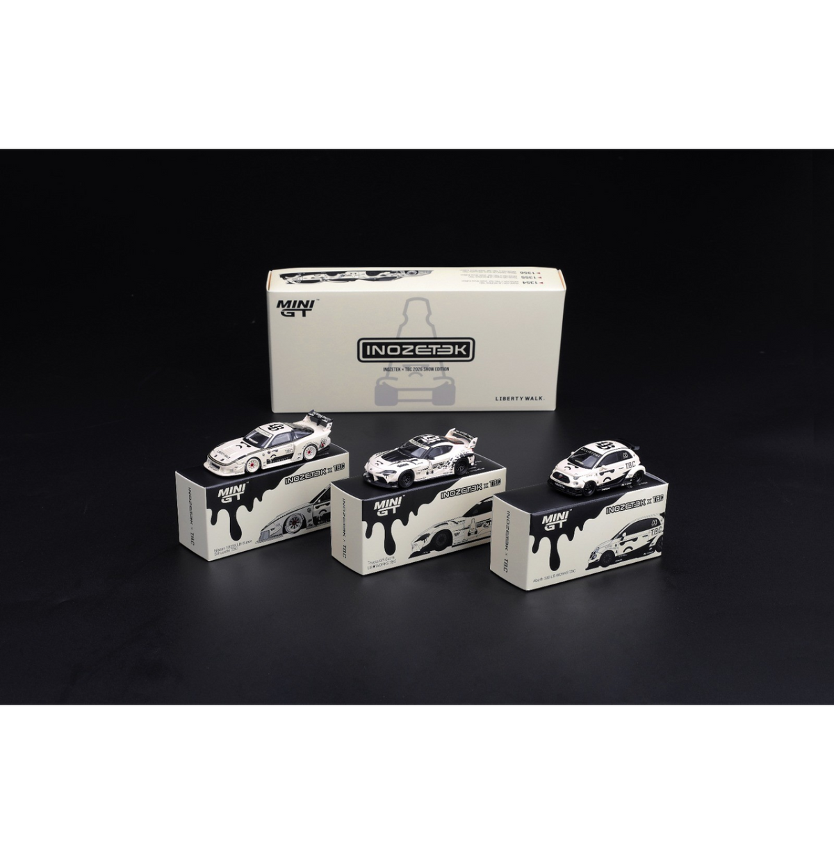PREORDER MINI GT INOZETEK X TBC SET 2026 SHOW EDITION  1354+1355+1356 Scale 1:64 scale (ETA-JULY 2027)