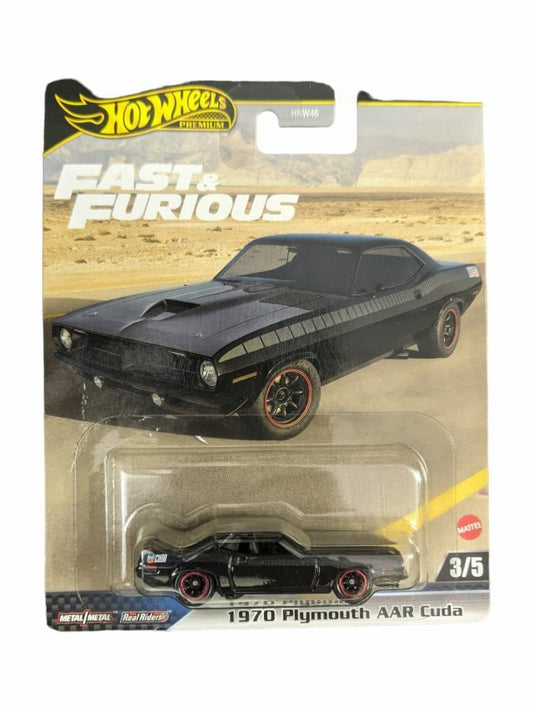 Hotwheels Fast & Furious 1970 Plymouth AAR Cuda Imported Premium Card Art 1:64 Scale