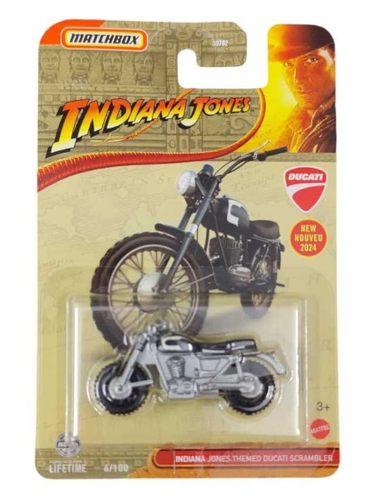 Matchbox Indiana Jones themed Ducati scrambler