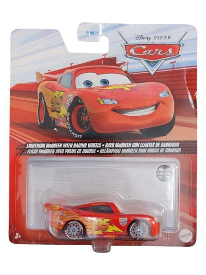 DISNEY PIXAR "Lighting Mcqueen With Racing Wheels ROYO ( Card Lightly Damage )" 1:64 Scale