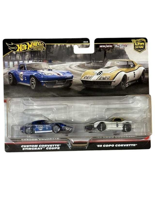 Hotwheels 2 pack custom corvette Stingray Coupe and 69 copo corvette