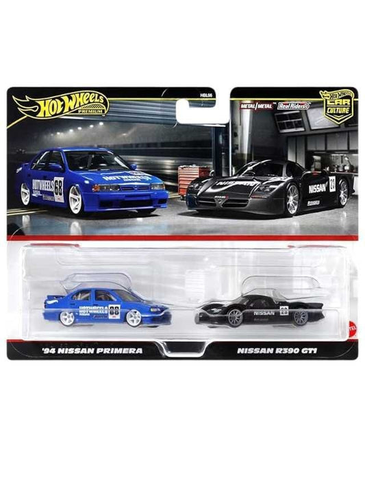 Hotwheels 2 pack 94 nissan primera and nissan r390 gt1 blister and Card damage