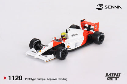 Mini GT-1120 McLaren MP4/6 #1 Ayrton Senna 1991 Japanese Grand Prix 2nd Place 1:64 Scale