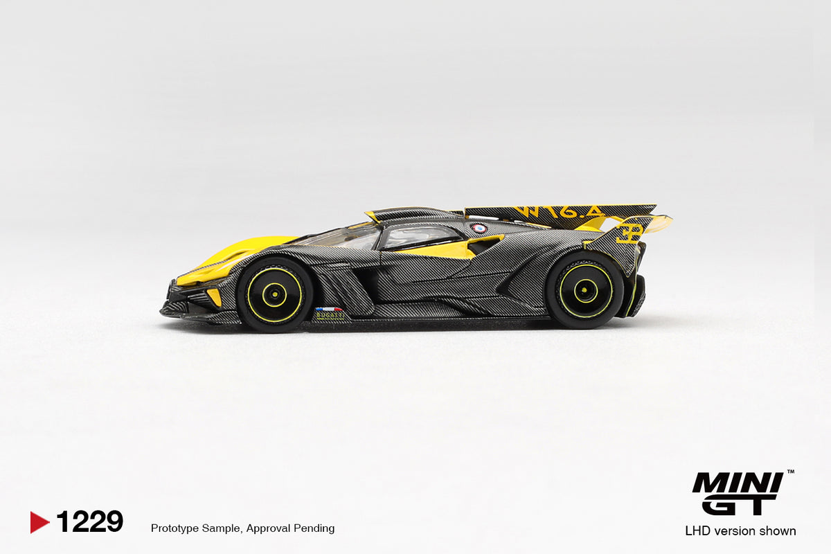 Mini GT-1229 Buggati Bolide Yellow 1:64 Scale