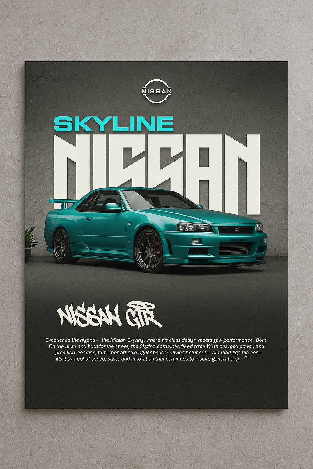 Drift Culture Nissan Skyline A4 Size Wall Poster