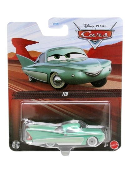 Disney Pixar Car FLO with tray flo con bandeja-flo aveg plateau 1:64 Scale (Card Damage but Car is in good condition)