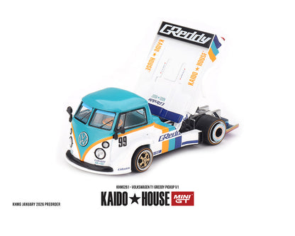 Mini GT Kaido House 261 Volkswagen T1 Greddy Pickup V1 1:64 Scale Diecast Model