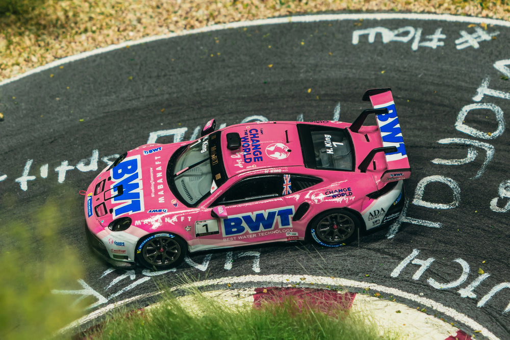 Tarmac Works Hobby 64 ixo Models Porsche 911 GT3 Cup (992) Porsche Mobil 1 Supercup 2024 Diecast Model 1:64 Scale