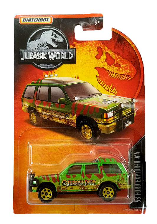 EXCLUSIVES Matchbox Jurassic World '93 Ford Explorer #4 - Green - 2019 Card
