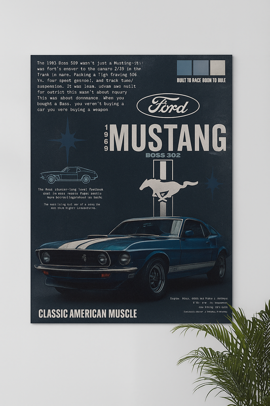 Drift Culture Mustang wall poster