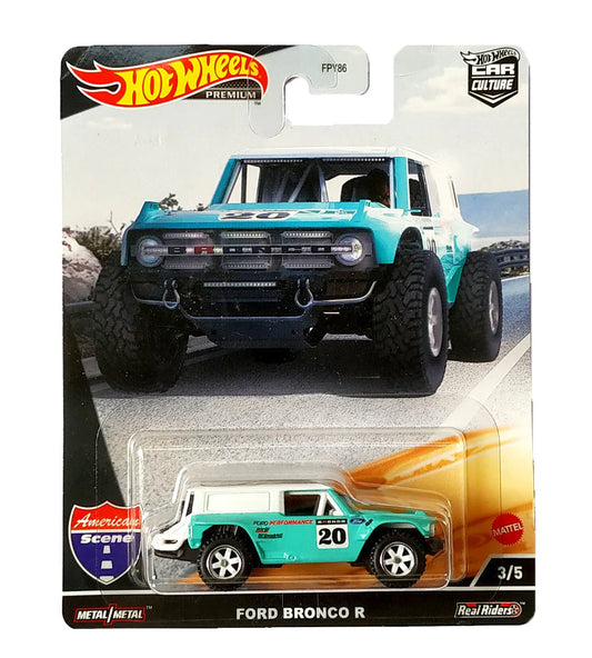 Hot Wheels American Scene Ford Bronco R - Green / White imported premium 1:64 Scale