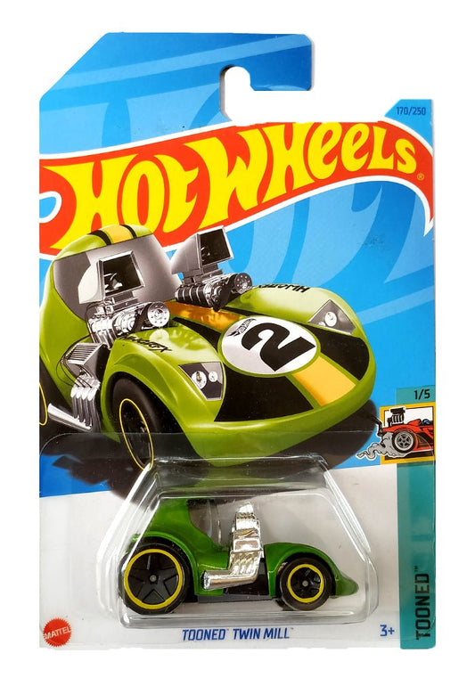 INDIAN CARD Hot Wheels Tooned Twin Mill - Green - 2023 Card