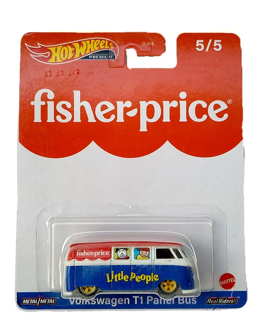 EXCLUSIVES Hot Wheels Fisher Price Volkswagen T1 Panel Bus - Red / Blue - 2022 Card