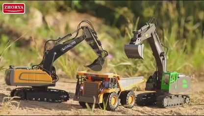 Lian King Toys Remote Control Excavator Toy | Alloy Construction Vehicle | 2.4GHz RC Excavator with Movable Bucket & Realistic Functions 1:20 Scale