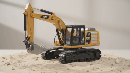 Mini Alloy RC Crawler Excavator with 2.4GHz Remote & App Control, LED Lights, Speed Adjustment, 2WD & Rechargeable Battery 1:64 Scale