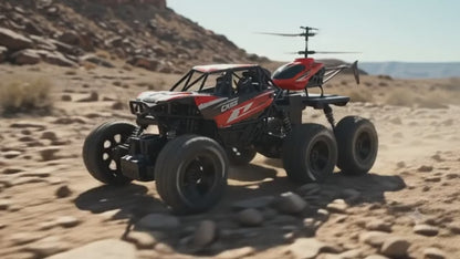 Racing 6 Wheel RC Off Road Vehicle with Automatic Flying Helicopter | Code: V674-A1