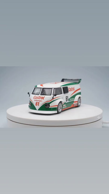 SUPCAR "Volkswagen T1 Castrol Racing Van #61 Die-Cast Model Car | Premium Collectible Display Model 1:64 Scale