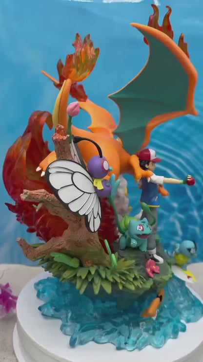 Pokémon action figure Ash 1:6 Ketchum with Charizard & Pikachu Collectible Diorama Figure Display Statue 16 Inch