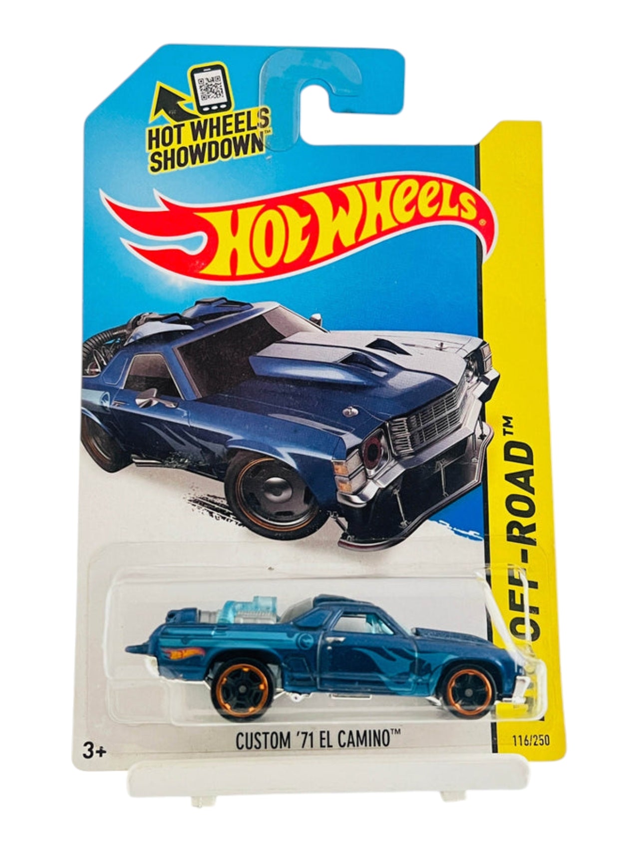 Hotwheels 'Custom'71 EL Camino' ( Treasure hunt )Imported Mainline Old Card Art  1:64 Scale