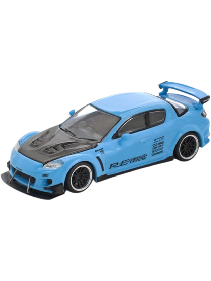POP RACE Mazda RX-8 RE Amemiya Blue 1:64 Die-Cast Car Model | PR64-270