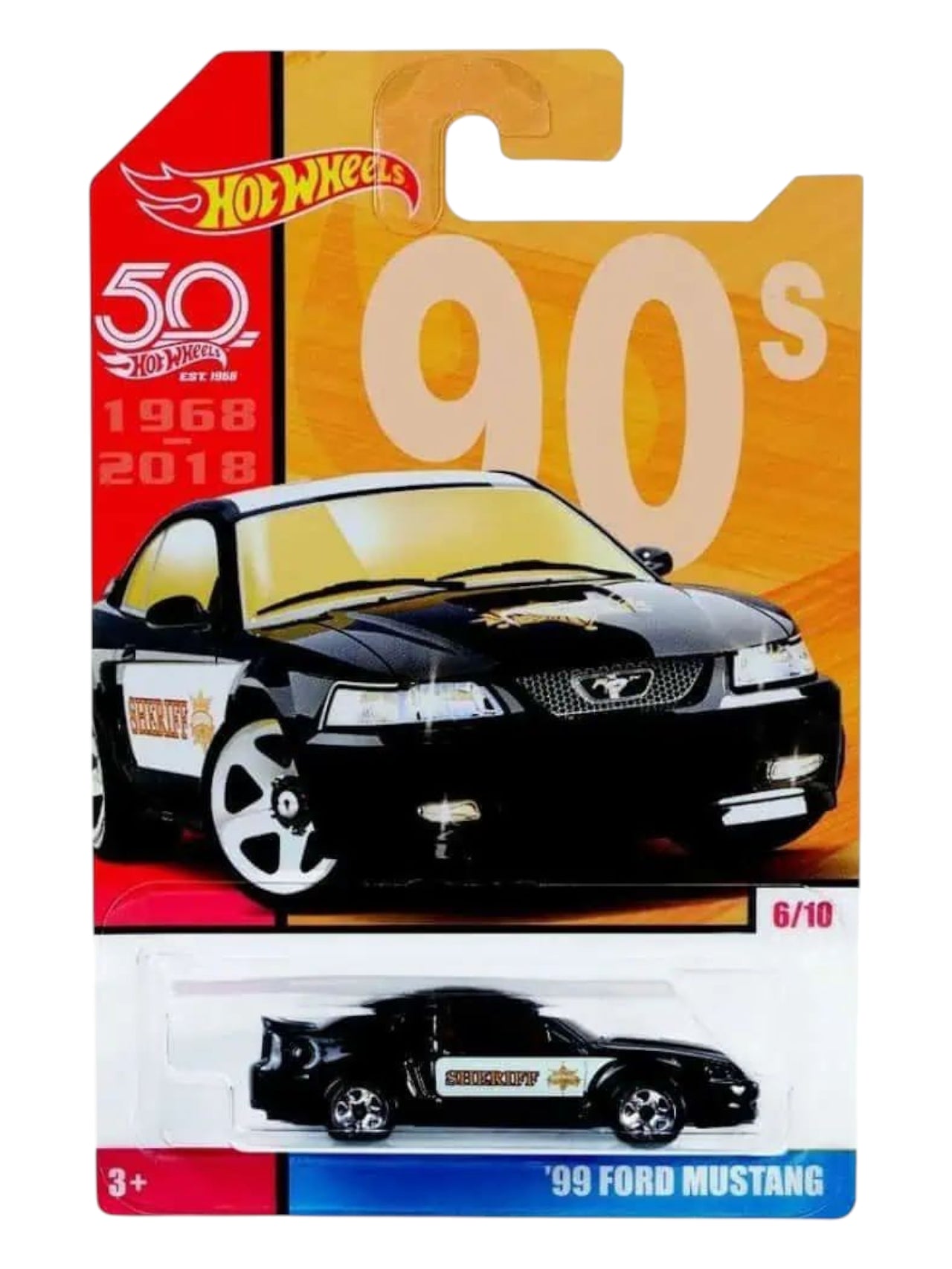 Hotwheels 90s 99 Ford Mustang imported card art mainline 1:64 Scale