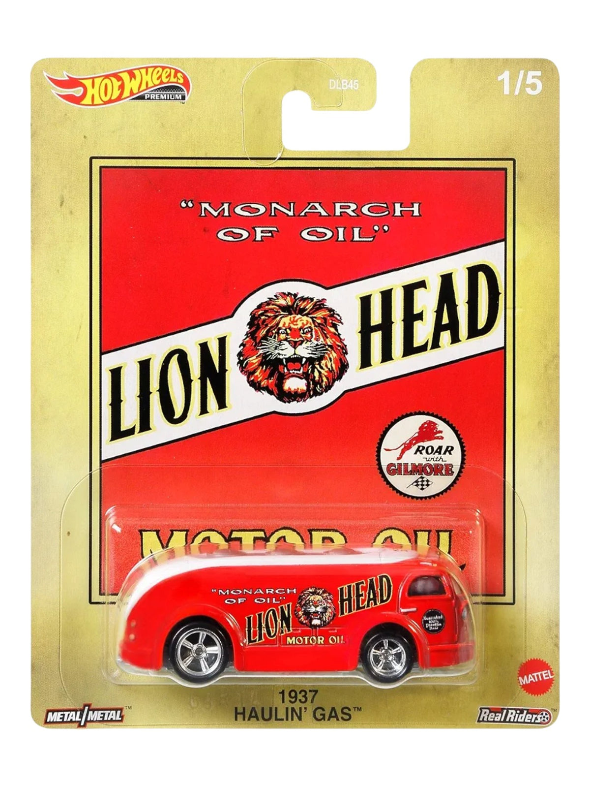 HotWheels Monarch Of Oil Lion Head 1947 'Haulin Gas Imported Premium 1:64 Scale ( Card is damege Car Mint Condition )