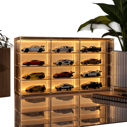 Wooden 12 Compartment Storage Case  (Light And Acrylic Site) Available