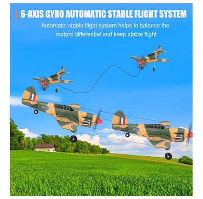 XK 2.4GHz 4CH RC P-40 Fighter Aircraft – 3D/6G Switchable, 6-Axis Gyro Stabilization, Beginner-Friendly, Aerobatic Flight & High-Altitude Flying (approximately 500 feet)