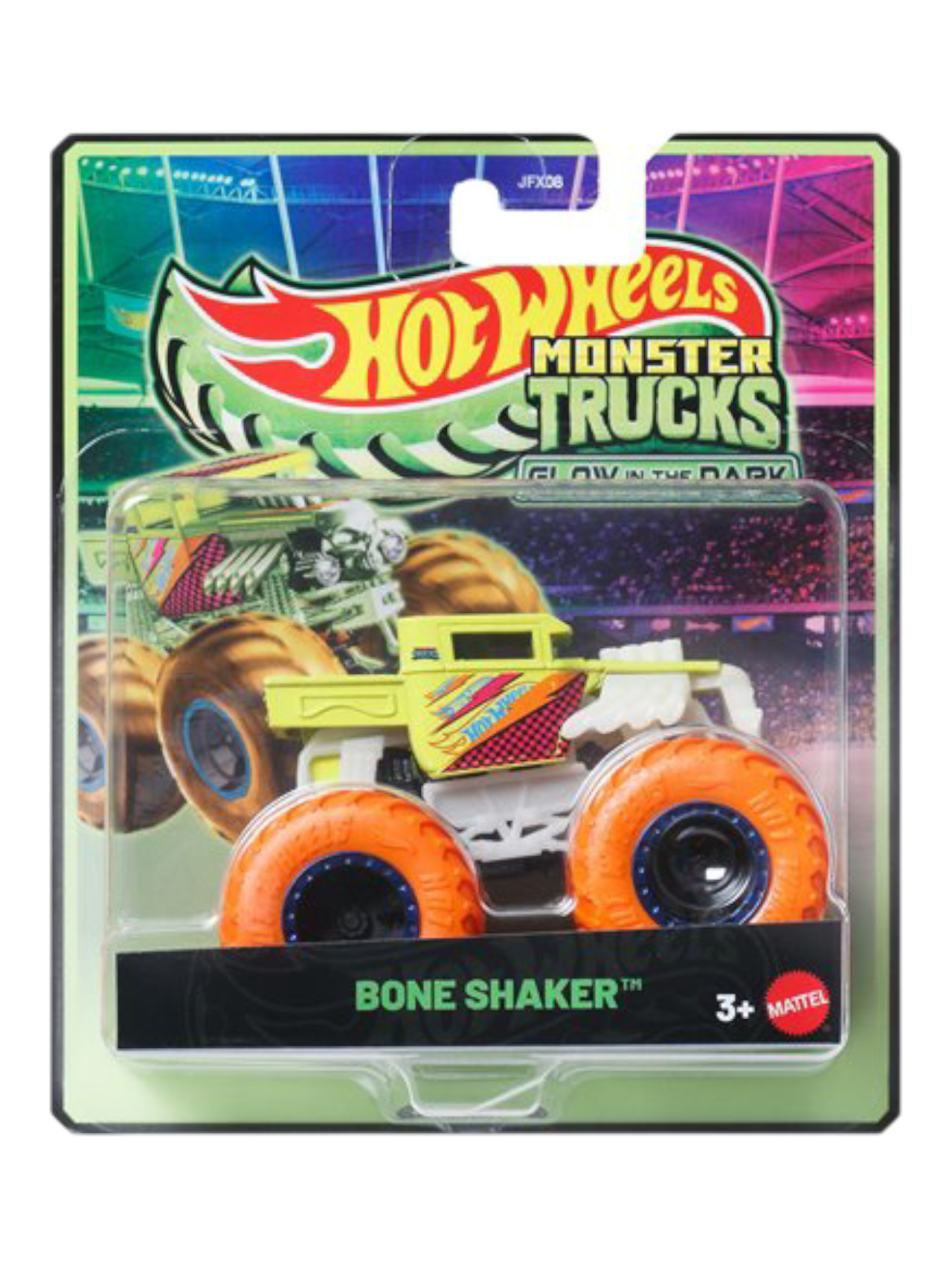 HotWheels monster trucks glow in the dark bone shaker 1:64 Scale JFX08