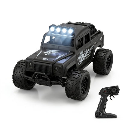 ToyBoi High Speed Remote Control Car 20km/hr Electric Off Road RC Truck with LED Headlights Rechargeable Toy Scale 1/16 Colour Black | Model: TB-RC10