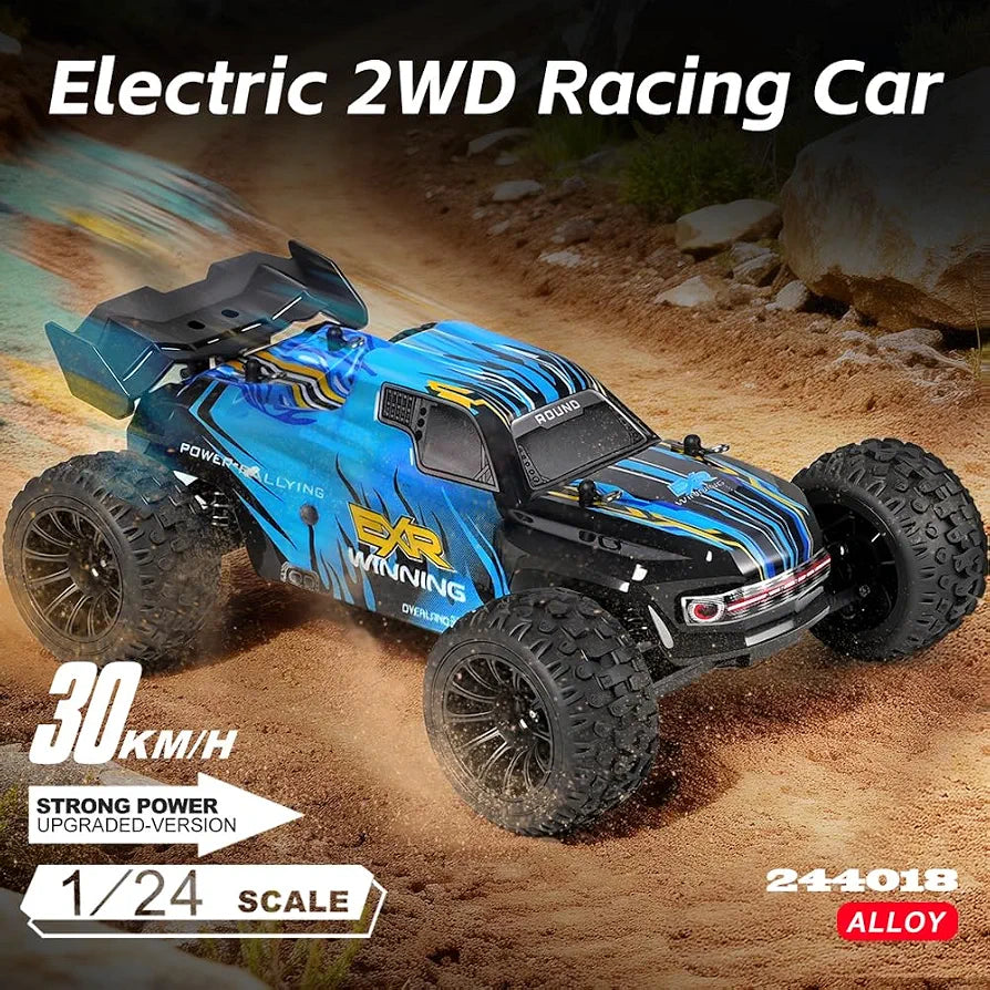 EXR Winning RC Car Power- Rallying, Rear - Wheel 2.4 GHz High-performance brushed motor Top speed up to 30KM/H Rechargeable battery system 1:24 Scale Red / Blue Diecast Model Remote control Car