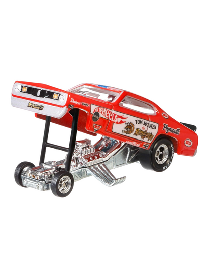 HotWheels Car Culture Team Transport Plymouth Duster Funny Car Retro Big #5 Imported 1:64 Scale
