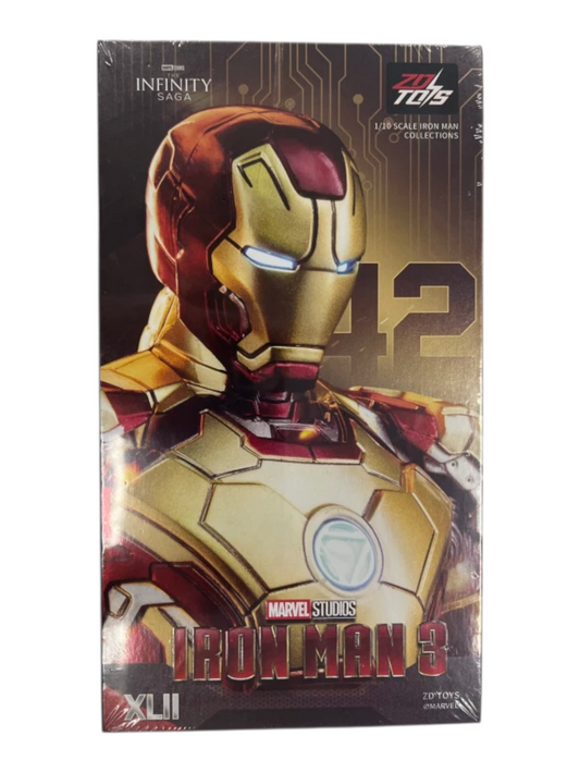 Marvel Studio ZD Toys Iron Man Mk42 With Lighting Function Action Figure 1:10 Scale collection