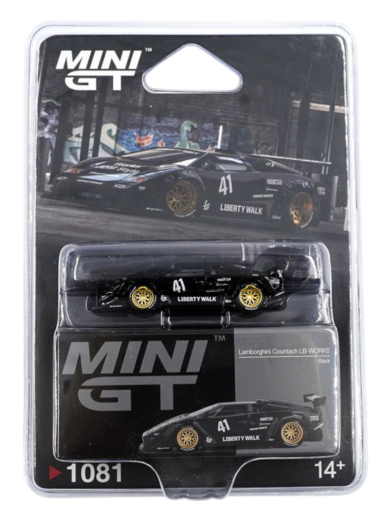 Mini GT Lamborghini Countach LB-Works (Black) Code-1081 1:64 Scale