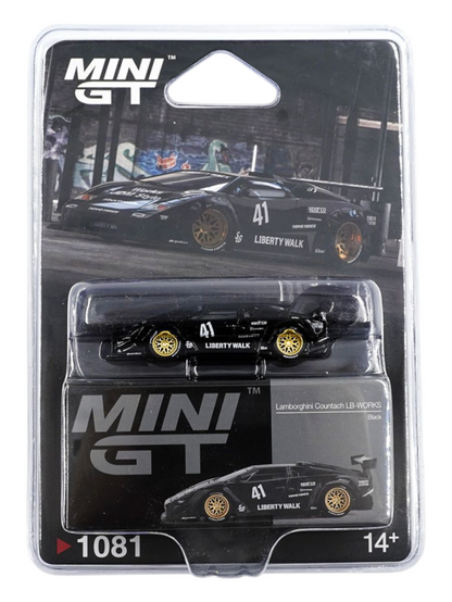 Mini GT Lamborghini Countach LB-Works (Black) Code-1081 1:64 Scale