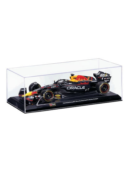 Bburago Formula 1 (F1) Oracle Redbull Racing RB19 Winner Abu Dhabi Grand Prix 2023 Max Verstappen 1:24 Scale (With Acrylic Case)