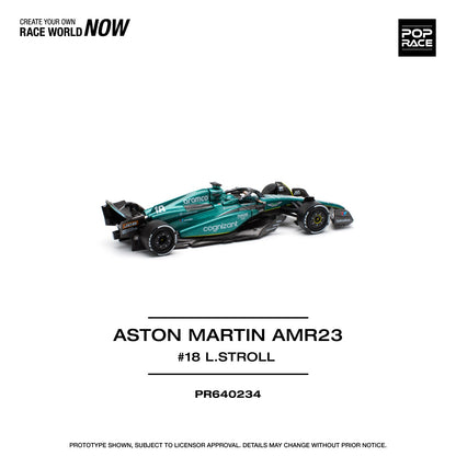 ( PR640234 )POP RACE ASTON MARTIN AMR23 LANCE STROLL Diecast Model 1:64 Scale
