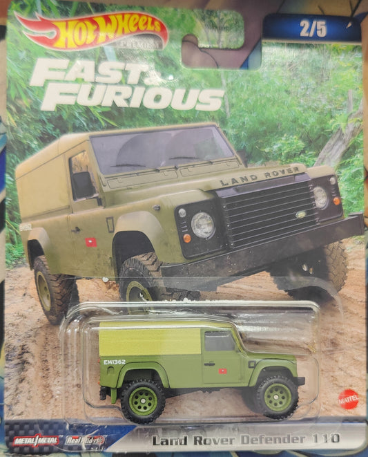 Hotwheels Fast & Furious Land Rover Defender 110 Imported Premium Card 1:64 Scale(Blister Damaged)