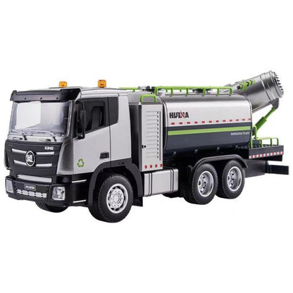 Huina Toys 616 RC Sprinkler Truck / Water Tanker 1:18 Scale Remote Control Truck 2.4GHz LED Lights Rechargeable Battery Playtime 30 minute Perfect dateling