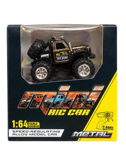 Metal RC Off-Road Monster Truck | 2.4GHz Remote Control Speed-Regulating Alloy Model Car 1:64 Scale
