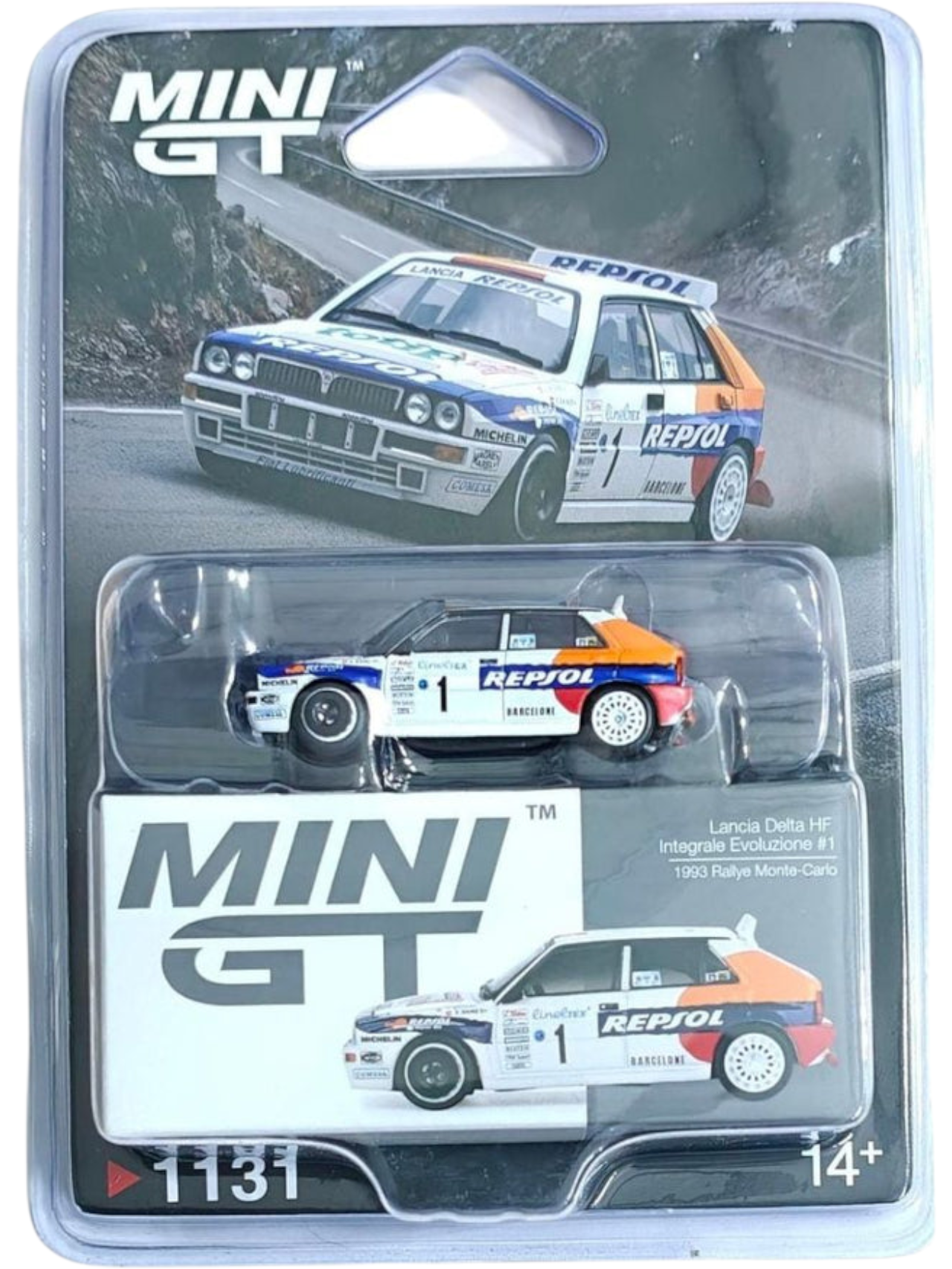 Mini GT #1131: Lancia Delta HF Integrale Evoluzione #1 1993 Rallye Monte-Carlo