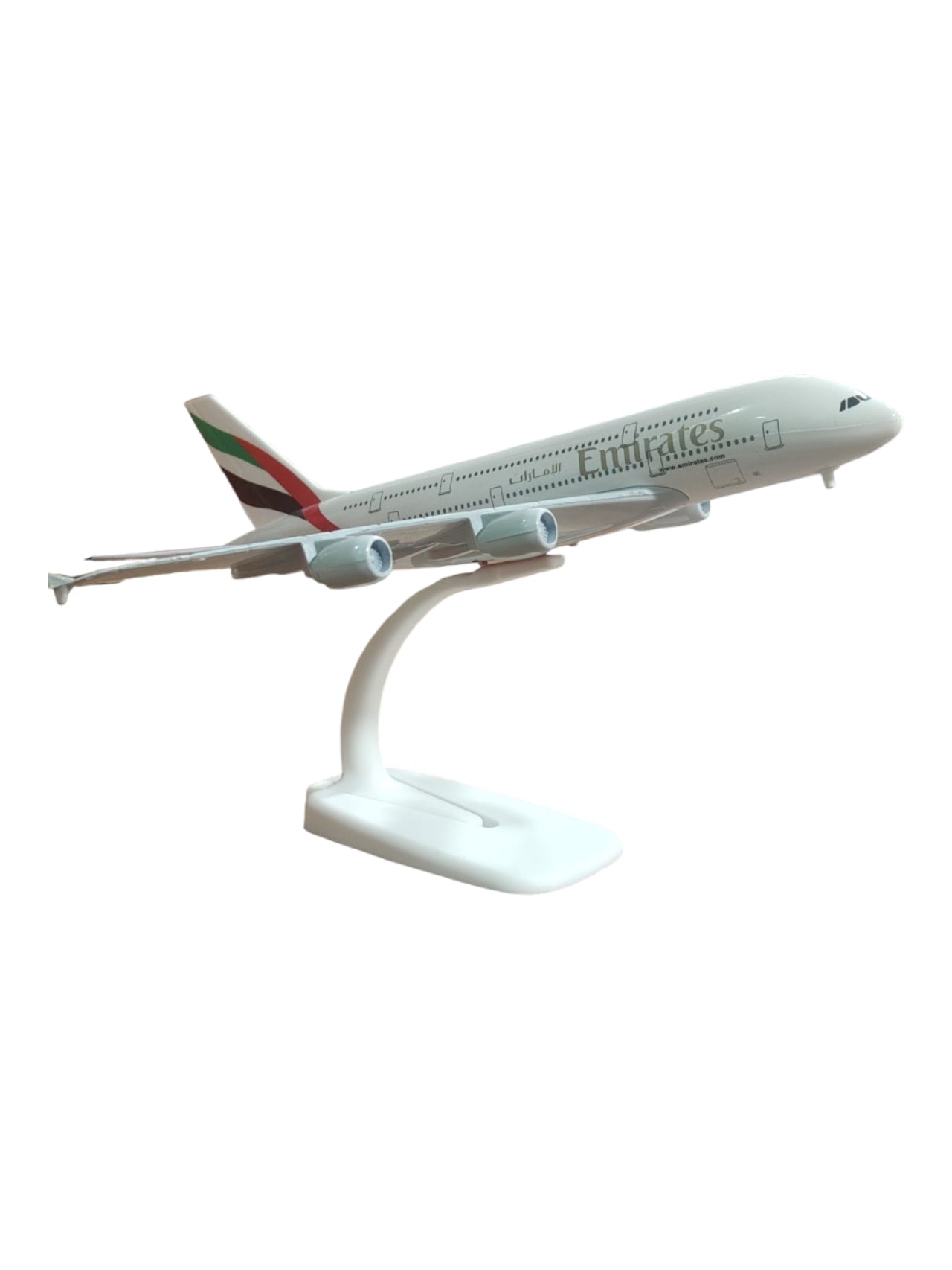 Aircraft 'Emirates Airbus A380 Resign Airplane Diecast Metal Display Stand With Landing Wheels 20cm Scale (No.301)