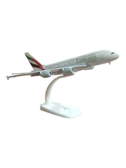 Aircraft 'Emirates Airbus A380 Resign Airplane Diecast Metal Display Stand With Landing Wheels 20cm Scale (No.301)