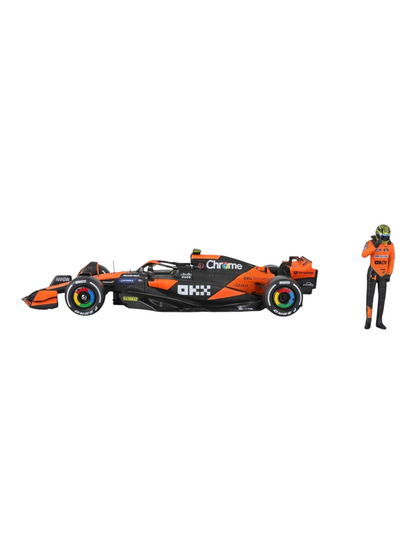 Bburago Formula 1 (F1) Mclaren MCL38 Miami Grand Prix 2024 #4 Lando Norris Diecast 1:24 Scale