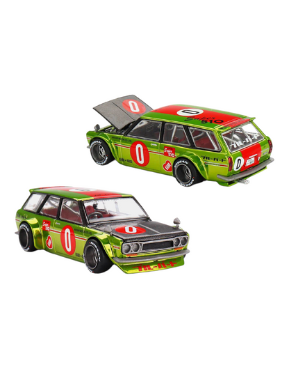 Mini GT Kaido House KHMG 164 Datsun Kaido 510 Wagon OG Flow Yellow 1:64 Scale