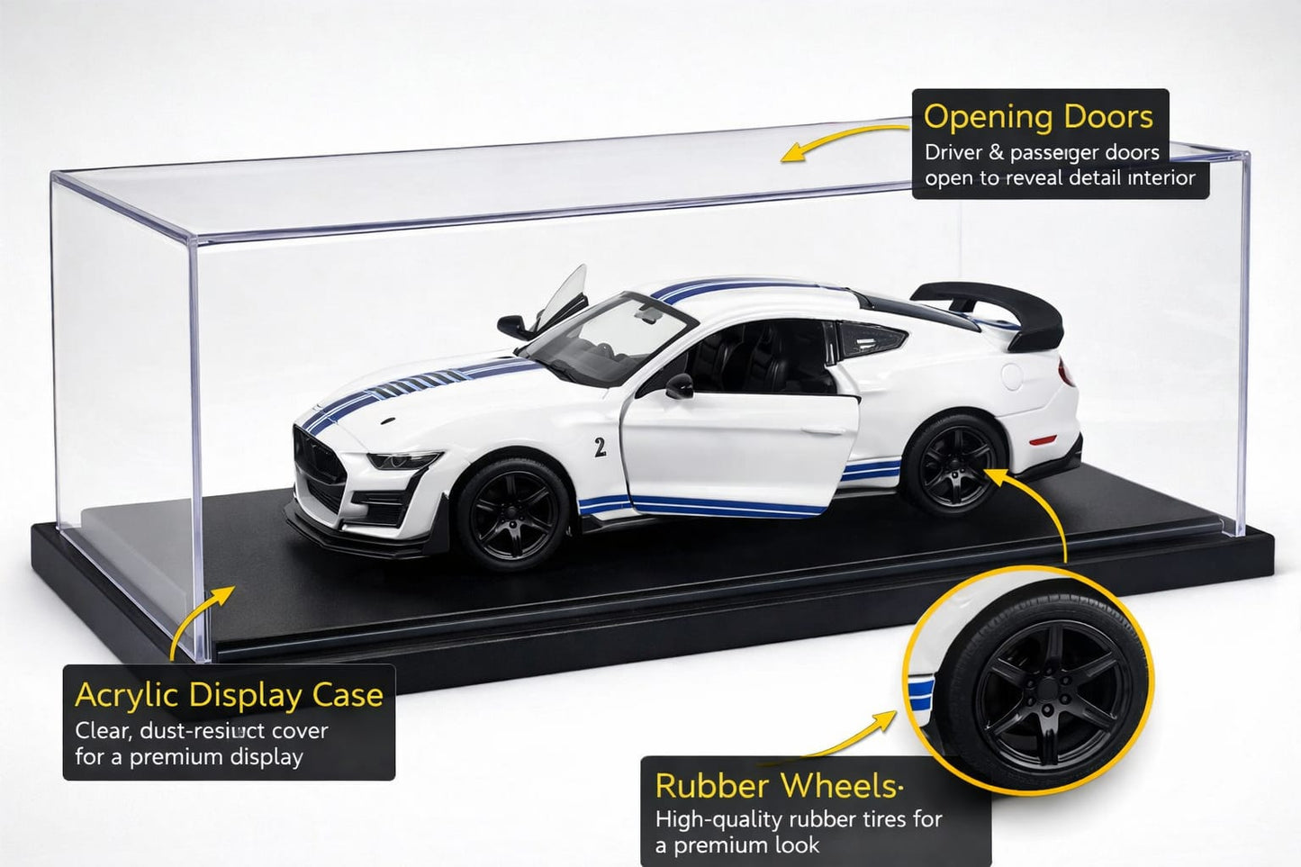Bburago 2020 mustang Shelby gt500 1:64 Scale diecast metal bburago -28-59074WT