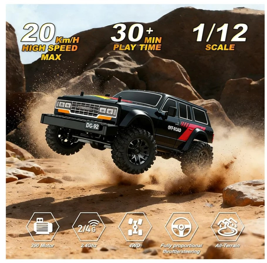 SHAMOGUI DG92 1/12 Scale 4WD Ready-to-Run Off-Road Climbing Truck with LED Lights Speed 20KM/H No.DG-92