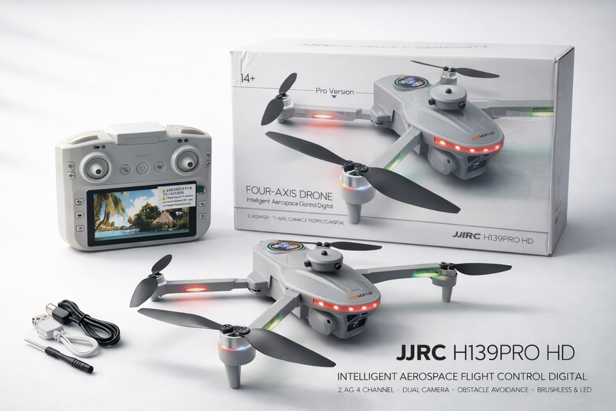 JJRC H139PRO HD Intelligent Aerospace Flight Control Digital 2.4G 4 Channel Dual Camera Obstacle Avoidance Brushless and Led Light Four-Axis RC Drone